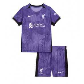 Lacne Dětský Futbalové dres Liverpool 2023-24 Krátky Rukáv - Tretina (+ trenírky)